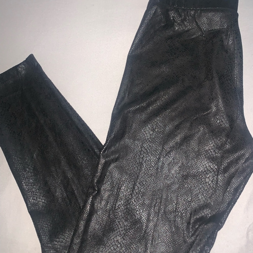 Black Snake Faux Leather Pants